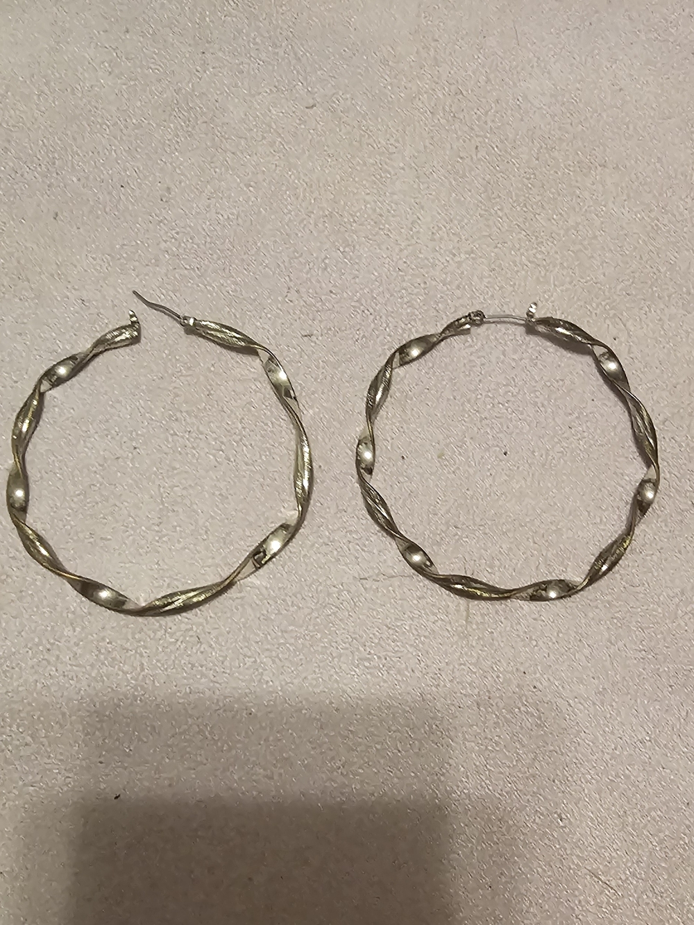Classic Twisted Hoop Earrings - Silver